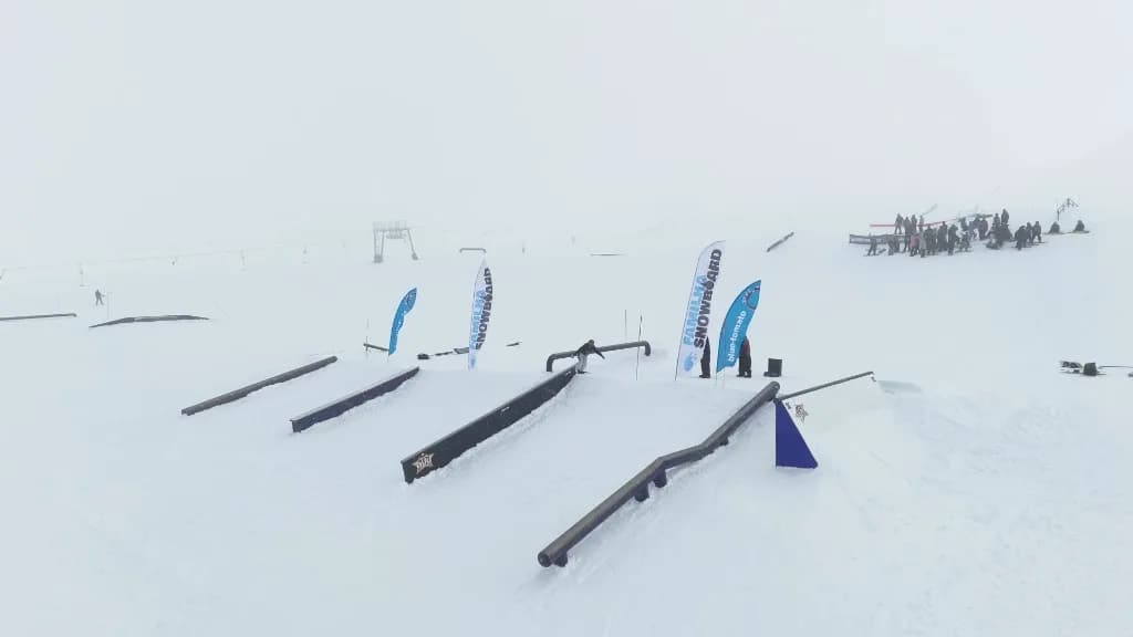 Snowpark glacier — contest rails World Rookie Tour