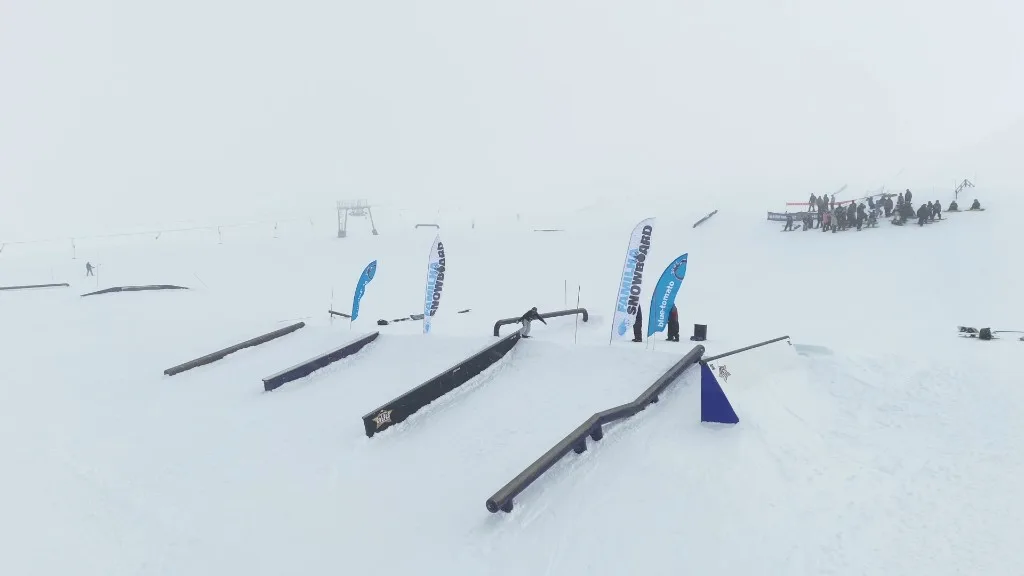 Snowpark glacier — contest rails World Rookie Tour